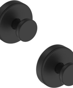 Bntuk Suction Cup Hooks for Shower. Removable Towel Hooks for Bathroom Window Glass Door Wall. Bath Robe Looafh Wreath Hook for Hanging - 2 Pack. Black | Glass Door Window. No Drill Robe Loofah Wreath Hook - 2 Pack. Black