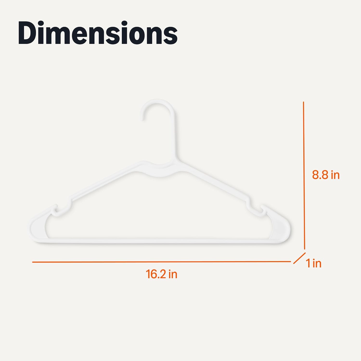 Amazon Basics Space Saving Plastic Clothes Hangers. Sturdy Closet Organizer for Shirts and Jackets. Adult Size. White. 50-Pack - Image 5