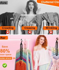 Alternative view of Closet Organizers and Storage.College Dorm Room Essentials.Pack of 6 Multifunctional Organizer Magic Space Saving Hangers with 9 Holes Storage Organization for Wardrobe Closet